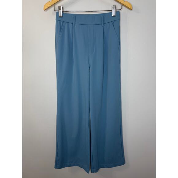 Halara Flex DayStretch High Waisted Pocket Work Flare Pants Light Azure XSP New - Picture 2 of 11